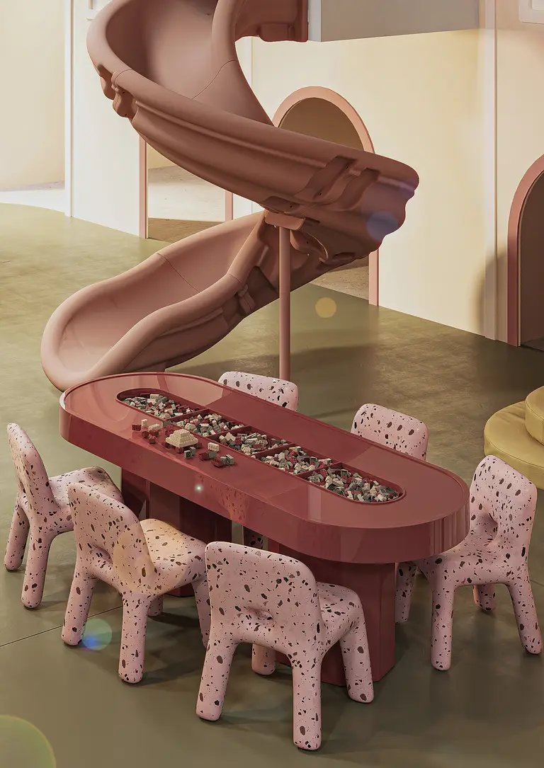 Spieltisch mit Bausteinen